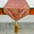 thumbnail image 2 of The HomeCentric Designer Rust Table Runner 8 - 10 Seater Table Runner (16 x 120 inch), Foil, Tassels, Suede fabric Table Linen, Abstract Pattern Modern Style - Shimmer Fest, 2 of 4