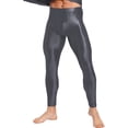thumbnail image 3 of YUUMIN Men's Shiny Compression Pants Oil Glossy Stretchy Workout Sports Base Layer Trousers Dark Grey M, 3 of 6