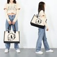 thumbnail image 1 of MesaSe Sac à Main en Toile Mode pour Femmes Imprimé Lettres Fleurs Couleur Frappé Portable, 1 of 6