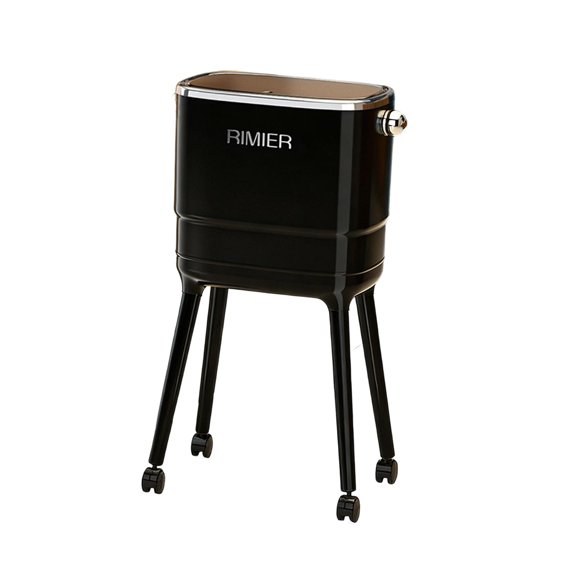 Flynix Trash Bin Minimalist Dustbin Double Layer High Foot for Bedroom Kitchen Home Black
