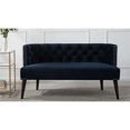 thumbnail image 2 of Celine Tufted Settee Nailhead Accents Dark Navy Blue, 2 of 12