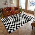 thumbnail image 1 of Seavish Checkered Rug, 5x8 Ft Black and White Rug, Retro Moroccan Checkerboard Rugs, Lightweight Outdoor Washable Area Rug, Rustic Floor Carpet Decor for Living Room Bedroom Dining Room Patio, 1 of 8
