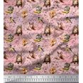 thumbnail image 1 of Soimoi Tissu Poly Georgette Hibou,Squirrel & Rabbit Tissu à Imprimé Animal au Mètre 52 Pouces de Large, 1 of 3