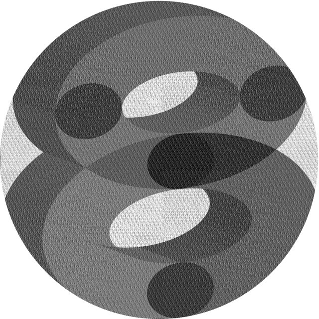 Ahgly Company Machine Washable Indoor Round Transitional Black Area Rugs, 7' Round