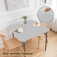 thumbnail image 4 of Fiudx Nappe Carrée Extensible / Housse de Table en Polyester Élastique / Nappe Carrée Blanche 86x86cm/33.86x33.86 Po / Anti-Poussière et Résistante aux Taches / Ajustement Facile Protection de Table / 1 Pce, 4 of 6
