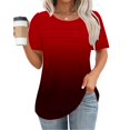 thumbnail image 1 of TNDBKQWR Liquidation Hauts pour Femmes Hauts de Printemps pour Femmes Haut de Printemps pour Femmes Manches Courtes Col Rond Hauts pour Femmes Vêtements de Base pour Femmes, Multicolore-4, m, 1 of 4