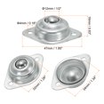 thumbnail image 2 of Unique Bargains Roller Ball Transfer Bearing 1/2' Load 15lbs Flange Mounted Carbon Steel Rotation Caster Unit, 6 Pack, 2 of 5