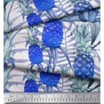 thumbnail image 2 of Soimoi Moss Georgette Fabric Leaves & Pine Fruits Print Sewing Fabric Yard 42 Inch Wide, 2 of 3