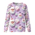 thumbnail image 4 of Pisexur Chandail en Molleton de Noël pour Femmes Sans Capuche Imprimé Graphique Vacances Col Rond Chandail en Molleton Ample Surdimensionné Automne Mode Décontracté Chandail-Over Manches Longues pour Femmes, 4 of 4