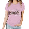 thumbnail image 1 of EGNMCR Chemise de Pâques à Manches Courtes pour Femmes Imprimé de Pâques Haut à Manches Courtes Col Rond T-Shirts pour Femmes, 1 of 3