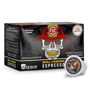 Fire Department Coffee Skull-Crushing Pochettes à café de haute qualité pour café à cuiller foncé (12 Pods)