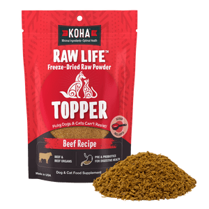Koha Raw Life Freeze-Dried Raw Topper Beef Recipe Powder 8oz
