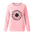 thumbnail image 4 of Rbaofujie Chandails d'Automne Femmes Mode Décontractée Imprimé Col Rond Ample Manches Longues T-shirt Hauts Blouse Rose Chandails à Capuche et Chandails pour Femmes, 4 of 4