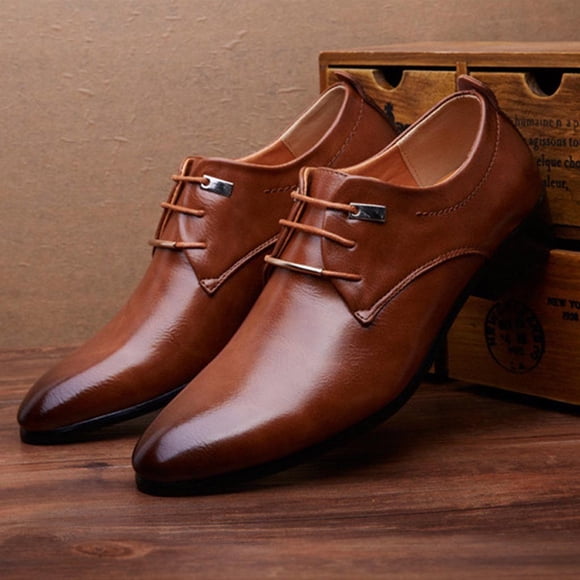 PEONAVET Men's Dress Shoes Formal Oxford Shoes Classic Lace Up Derby Shoes - Summer