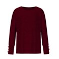 thumbnail image 3 of Hauts Grande Taille pour Femmes Automne Hiver Col Rond Tempérament Décontracté Manches Raglan T-shirt Décontracté Ample Haut Hauts pour Femmes Décontracté Été en Liquidation, 3 of 5