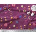 thumbnail image 3 of Soimoi Pink Poly Georgette Fabric Insect & Floral Clip Art Fabric Prints by Yard 52 Inch Wide, 3 of 3