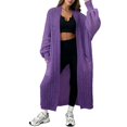 thumbnail image 1 of Comdrip Long Cardigans for Women! Long Cardigans for Women Open Front Cable Knit Cardigan Open Front Oversized Draped Sweater Outerwear Fall Cardigans for Women Purple S, 1 of 4