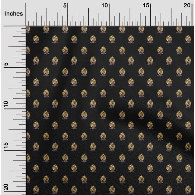 oneOone Cotton Poplin Fabric Floral Block Printed Craft Fabric BTY 56 Inch Wide