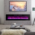 thumbnail image 3 of Giantex 42/50/60/72 Inches Ultra-Thin Electric Fireplace, Wall-Mounted & Recessed Fireplace Heater w/Smart APP Control, Alexa, Decorative Crystals, Dual Control & Overheat Protection, 750W/1500W, 3 of 10