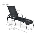 thumbnail image 3 of Goplus Chaise Longue de Patio Extérieure Pliable Fauteuil Inclinable avec Dossier Réglable Noir, 3 of 10