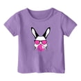thumbnail image 3 of FhsagQ The 7th Of July T-Shirt Décontracté à Manches Courtes à Col Rond avec Imprimé de Pâques Mignon pour Fille Haut Fille Printemps The 7th Of July T-Shirts Taille 8-9 Printemps T-Shirts d'Été pour Tout-Petite Fille Pâques Violet 1-2 Ans, 3 of 3
