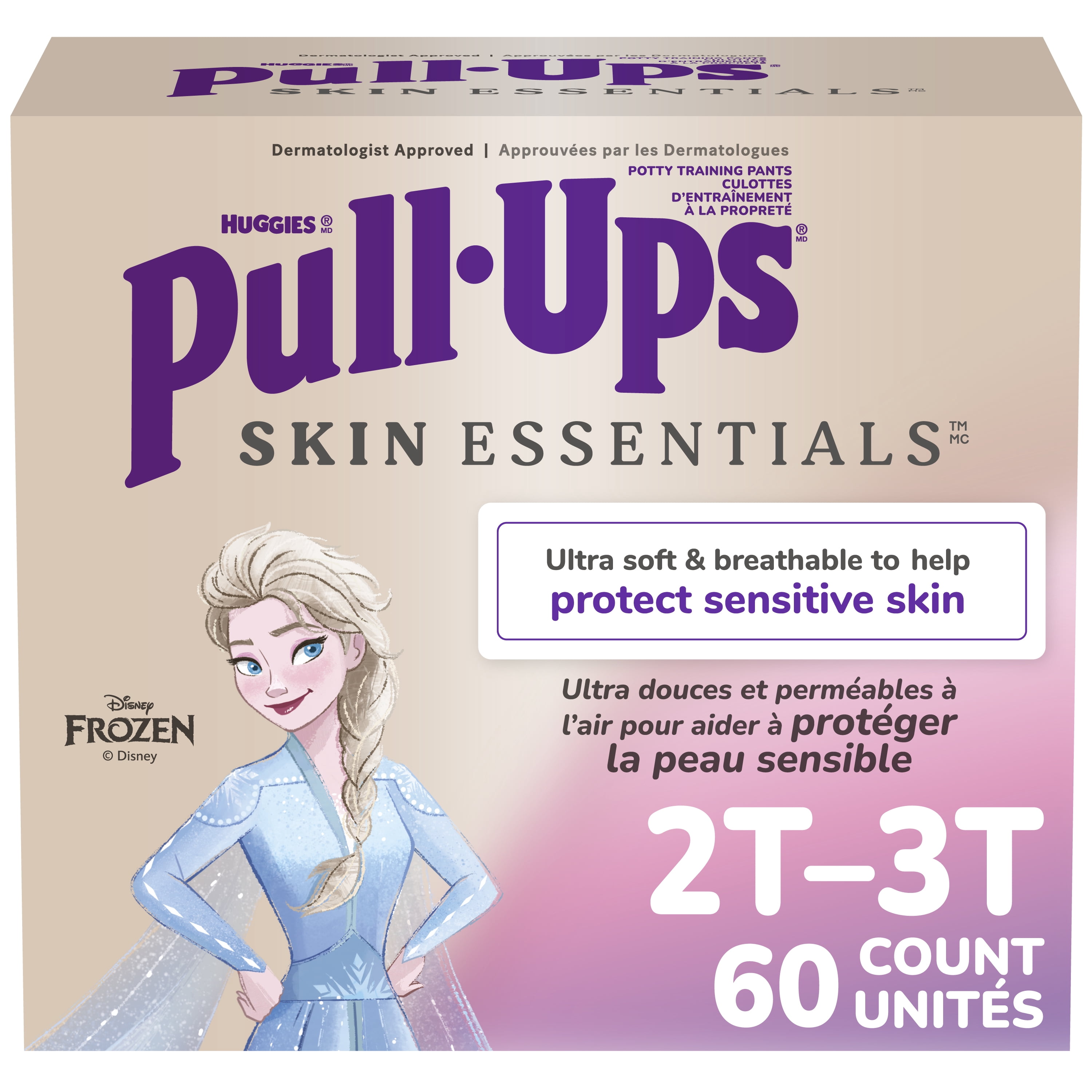 Pull-Ups Girls' Skin Essentials Training Pants, 2T-3T (16-34 lbs), 60 Ct