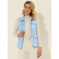 thumbnail image 3 of INSPIRE CHIC Veste Zippée pour Femme Sans Manches Anorak Gilet Utilitaire Veste avec Poches P Bleu Pâle, 3 of 5