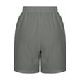 thumbnail image 4 of Annhoo Womens Plus Size Cotton Linen Shorts High Waisted Drawstring Wide Leg Solid Comfy Casual Shorts with Pockets, 4 of 7