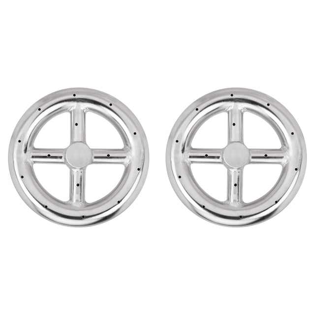 2 Pcs Anneau de Brûleur Rond de 6 Pouces pour Foyer au Gaz Naturel et au Propane, Brûleur de Foyer pour Intérieur et Extérieur, 2x Anneau de Brûleur Rond de 6 Pouces, Argent