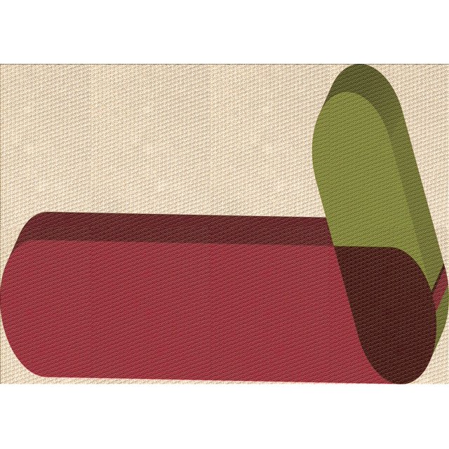 Ahgly Company Tapis d'Intérieur Rectangulaires Transitionnels Rouges Lavables à la Machine, 7 Pieds x 9 Pieds