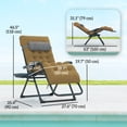 thumbnail image 3 of Outsunny Chaise Zéro Gravité Rembourrée, Fauteuil Inclinable Pliant, Kaki Pâle, 3 of 10