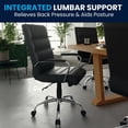 thumbnail image 3 of Mid-Back Black Leather Executive Swivel Chair with Chrome Base and Arms, 3 of 9