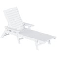thumbnail image 1 of Bayport Chaise Longue Inclinable en Plastique HDPE pour Extérieur en Blanc, 1 of 6