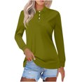 thumbnail image 1 of asjyhkr Plus Size Womens Long Sleeve Shirts Button Summer Tops Trendy 2025 Work Business Causal T Shirts, 1 of 6