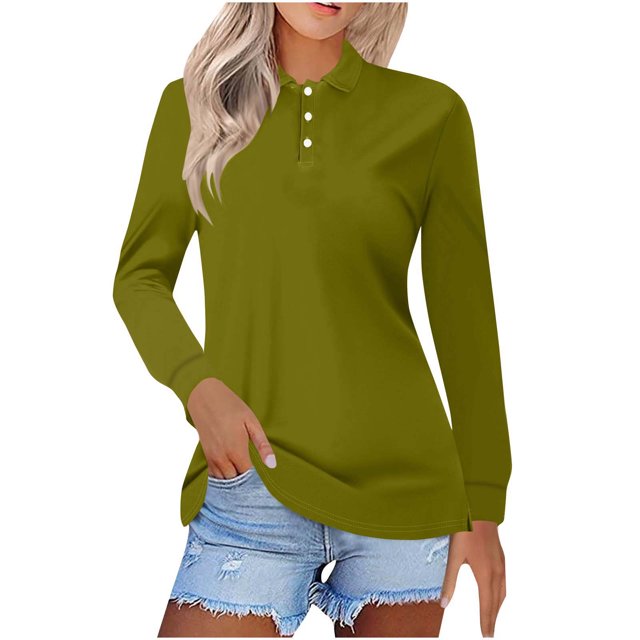 asjyhkr Plus Size Womens Long Sleeve Shirts Button Summer Tops Trendy 2025 Work Business Causal T Shirts