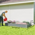 thumbnail image 3 of Outsunny 8x4x1ft Galvanized Raised Garden Bed, Open Bottom, Silver, 3 of 10