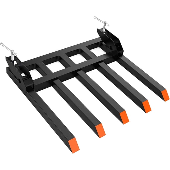 42" Clamp on Debris Forks, Heavy Duty Clamp-on Pallet Forks for Tractor Bucket Loader Skid Steer