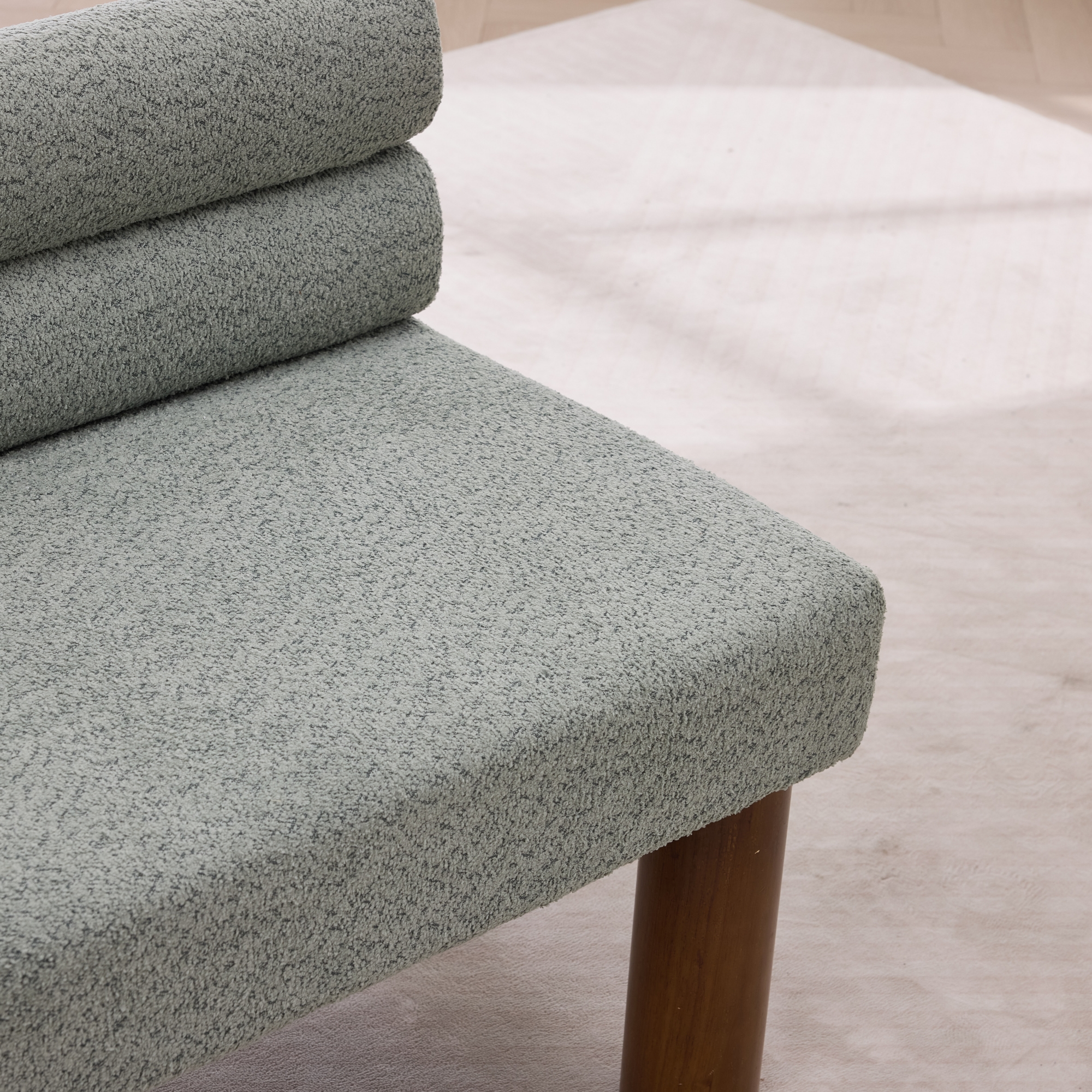 Noble House Oversized Modern Minimalist Bench,Armless Design with Wooden Frame,Green
