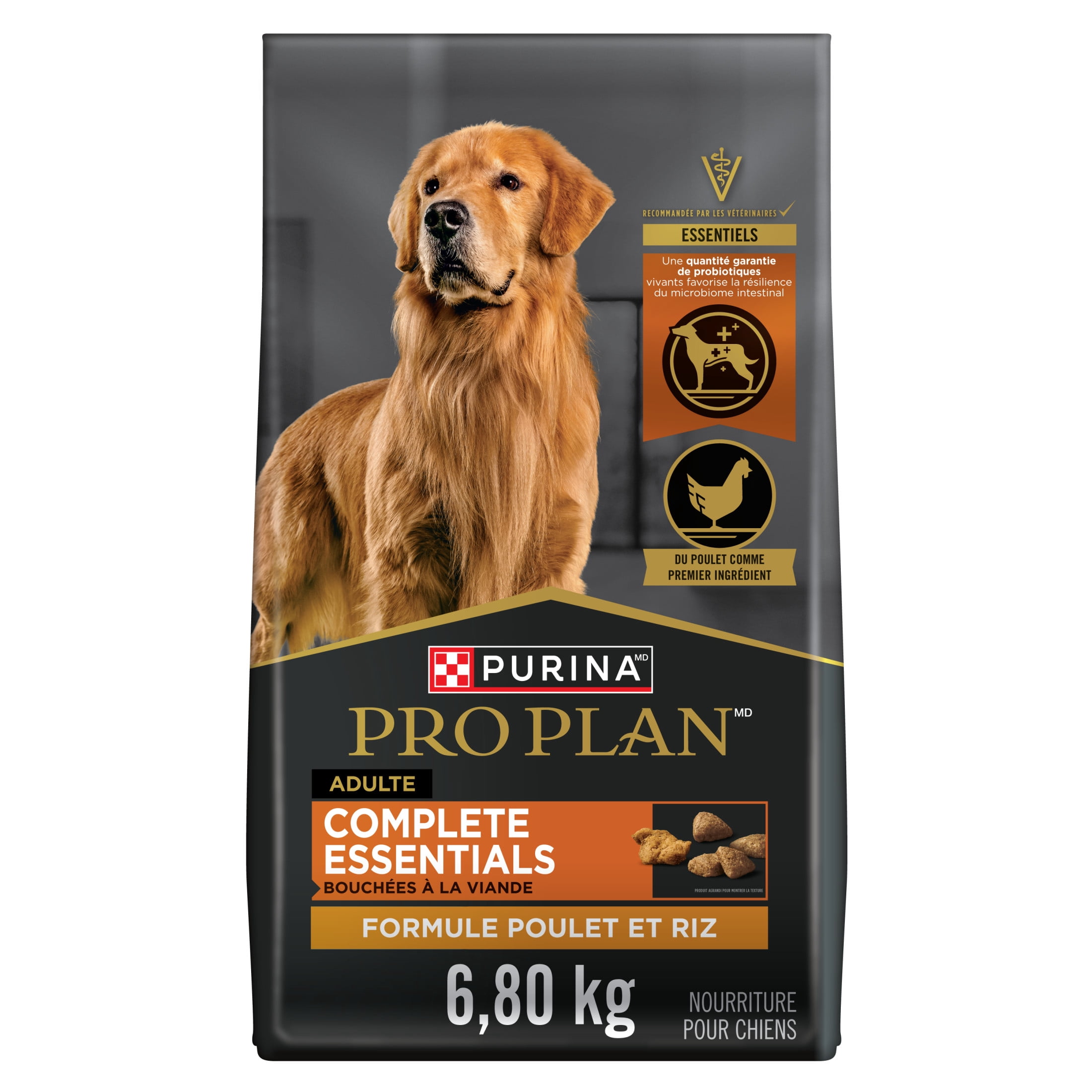 Purina Pro Plan Essentiels Complets Mélange Déchiqueté Poulet et Riz, Nourriture Sèche pour Chiens 6.8kg