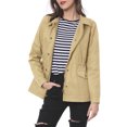 thumbnail image 2 of INSPIRE CHIC Women's Solid Drawstring Waist Flap Pocket Utility Jacket, 2 of 6