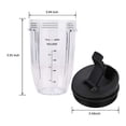 thumbnail image 2 of 2 Pcs 18Oz Replacement Ninja Blender Cups with Lid for Ninja Auto IQ BL480 BL642 BL450 BL682 BL480, BL490, BL640 BL680, 2 of 8