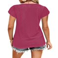 thumbnail image 3 of Tops Amples avec Col en V à Manches Courtes pour T-Shirts d'Été pour Femmes, 3 of 5