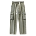 thumbnail image 4 of Styesk Men's Pants Men's Solid Color Pocket Workwear Pantscasual Straight Leg Pants, 4 of 8