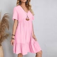 thumbnail image 4 of Yuyuzo Tenue de Robe Formelle pour Femmes Élégante à Manches Courtes Robe de Plage Robe Cocktail à Volants Soirée Bal Robe Courte, 4 of 7