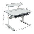 thumbnail image 2 of Gymax Table d'Étude Bureau Réglable W / Tilting Bureau, 2 of 10
