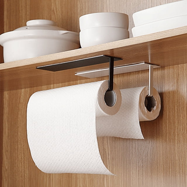 Support Distributeur d'Essuie-tout en Acier Inoxydable pour Cuisine et Salle de Bain, Support Mural pour Réfrigérateur et Armoire, Rangement Pratique