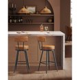 thumbnail image 4 of VASAGLE EKHO Collection - Bar Stools Set of 2, Swivel Counter Bar Stools with Backs, Synthetic Leather with Stitching, Mid-Century Modern, 25.6'' Tall, 4 of 6