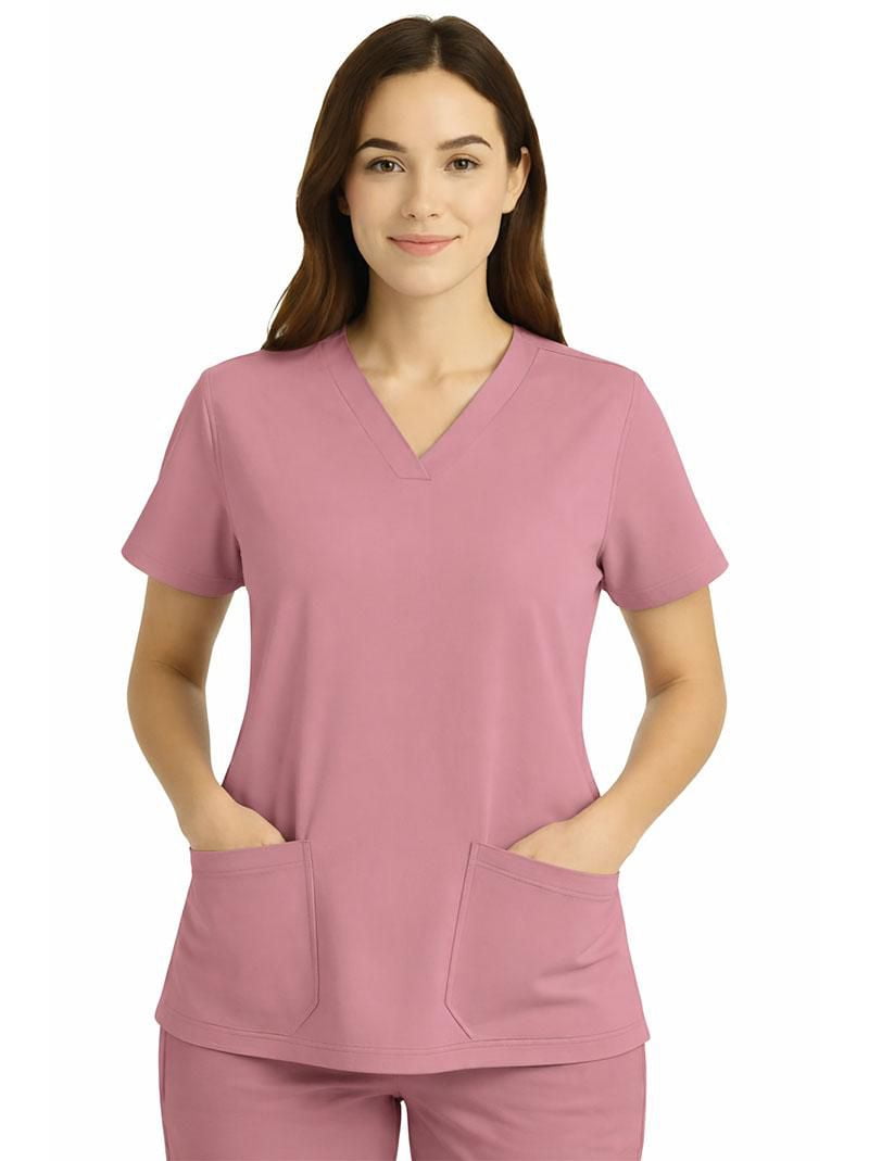 Haut de blouse médicale à col en V pour femmes FLEX SCRUBS™