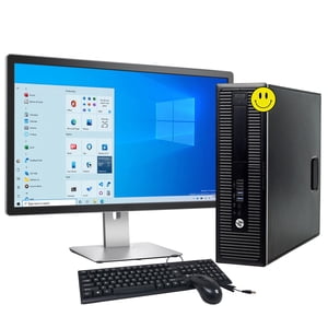 HP EliteDesk G1 SFF Ordinateur de bureau avec 24" Surveiller Intel Core i5 4570@3.2GHz 8GB RAM 256GB SSD + 1TB HDD Windows 11 Sommaire WiFi Rénovés