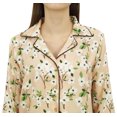 thumbnail image 4 of Bimba Button-Down Yellow Shirt Pajama Pant 2 Pcs Floral Print Night Wear Set-18, 4 of 5